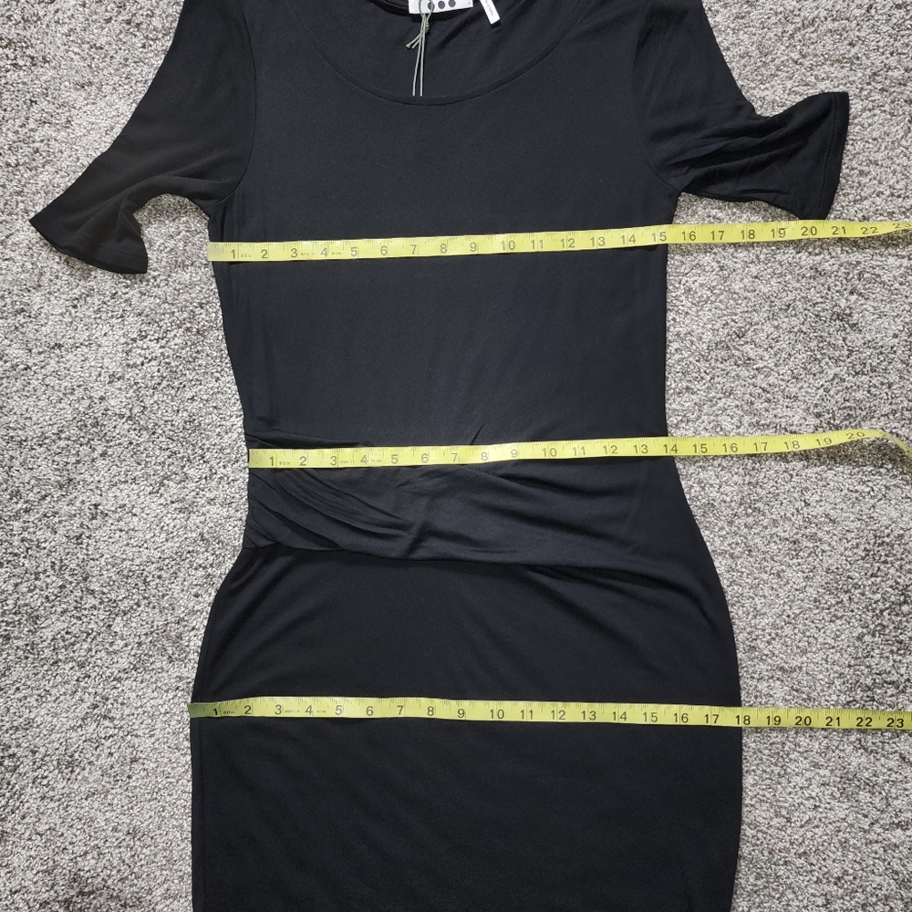 Black Three Dots "Christina" Ruched Jersey Dress - Picture 9 of 13